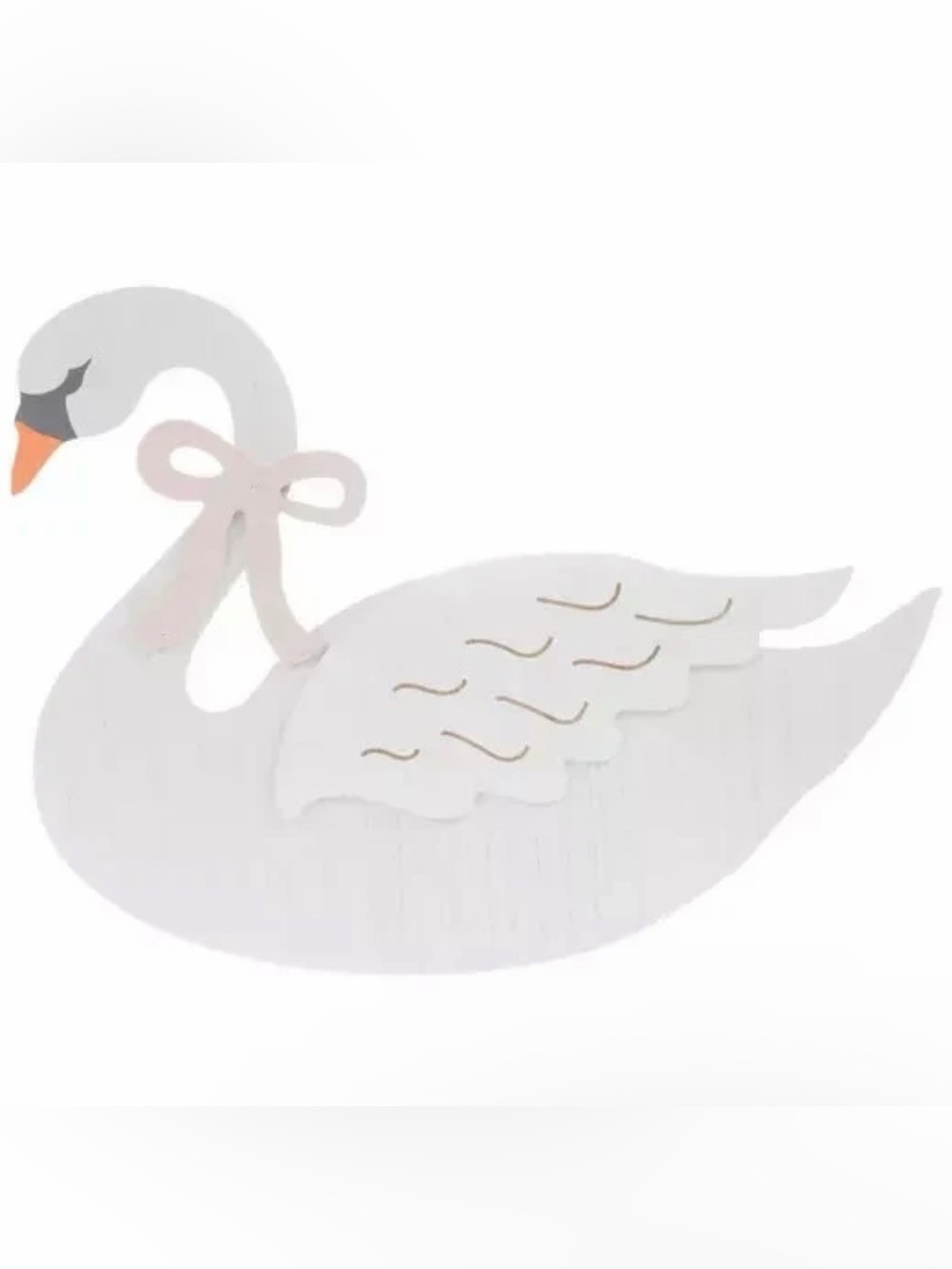 Farmhouse 14" Hanging Pink Bow Swan Cottagecore Countryside Wall Decor